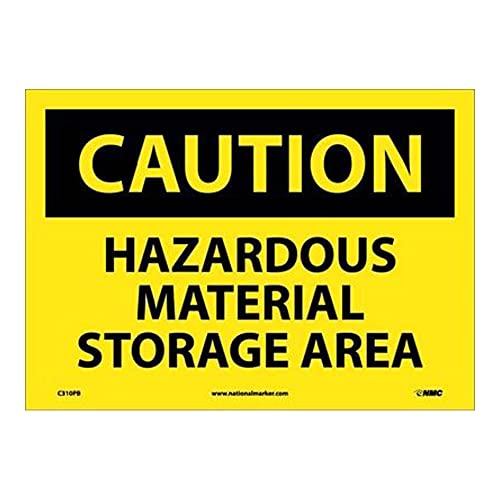 Национален Маркер C310PB Предупредителен знак Зона за съхранение на опасни материали, Винил, 10 x 14
