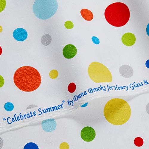 Henry Glass Celebrate Summer Бял на точки с различен размер / multilayer стеганая плат