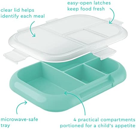 Охлаждащ тава Bentgo® с прозрачен капак - за многократна употреба контейнер за приготвяне на храна, която не съдържа BPA, на 4 отделения