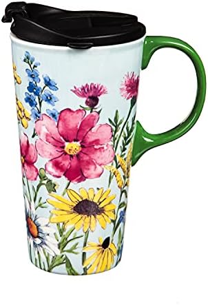 Керамични Пътна чаша Cypress Home, 17 мл, без кутия, Пролетни Диви цветя