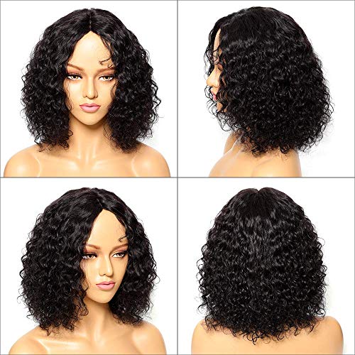 Перуки от увивни човешки косъм глоба плюс 150% плътност за черни жени, Бразилски Коси, Бесклеевой перука Къса Къдрава Перуки, изработени
