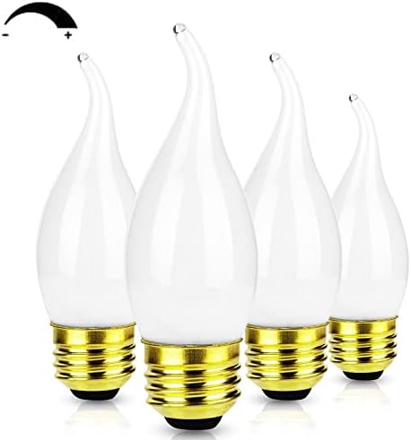 Лампа-Канделябр FLMAMT Dimmable E26, 5000K Студен Бял Цвят, Еквивалентна електрическата крушка-Полилей с мощност 60 Вата