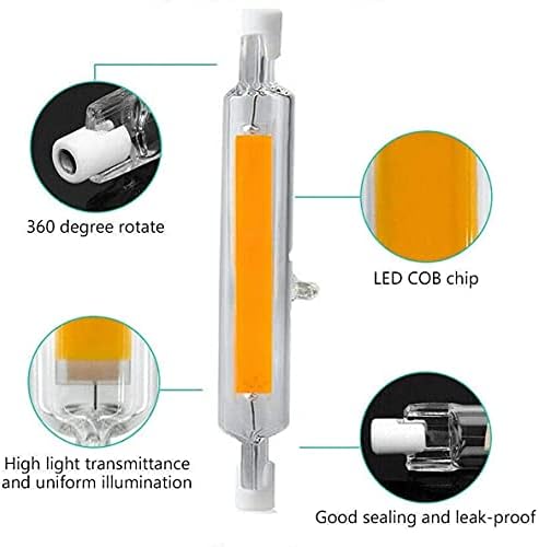 Qixivcom Led лампи с регулируема яркост 118 мм, 20 W R7S (4 опаковки)- led лампа COB 150 W Еквивалент, халогенни 118 мм R7S LED J TYPE