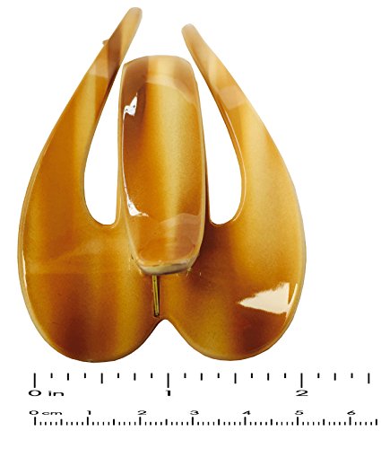 Предпоставка френски пеликан, златисто-бежово целулоид, 5-инчов салонная контур, скоба за коса, нокът, поставена в надежден скоба за