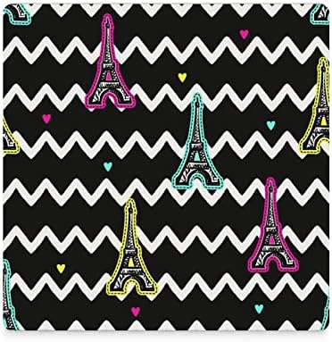 Парижката Айфеловата Кула Поставка за Напитки Квадратен Керамична Подложка за Чаши с Корк в основата на 6ШТ