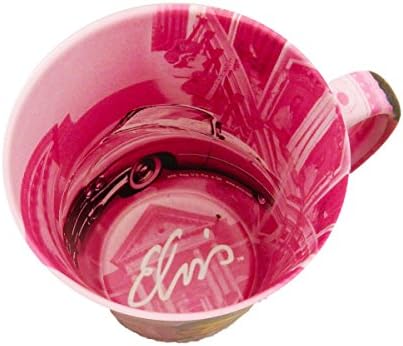 Елвис Пресли-Кралят на Грейсланд Розово с китари, керамична чаша за кафе лате