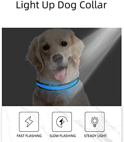 Led Яка COMOIL за кучета, която се презарежда чрез USB, Водоустойчив Светещи Нашийници за Кучета, Регулируема led Светлинен нашийник за Котки и за Нощни разходки, джогинг и