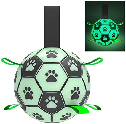 Голям Футболна Топка за Кучета с Язычками, Светещи в Тъмното Интерактивни Играчки за Кучета, Алтернативен Овчарски Топка за Кучета, Голяма
