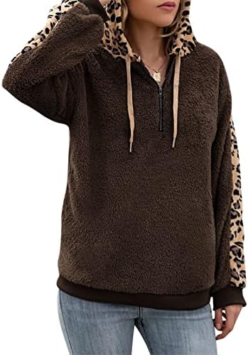 Дамски Пуловери Пролет 2023, Пуловер с дълъг ръкав, Плюшено Пуловер с Леопардовым Принтом, Яке, Пуловер, Пуловер, Яке