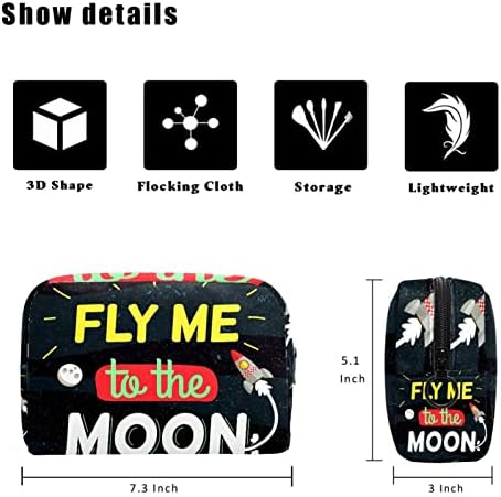 TBOUOBT козметични чанти за Жени, Косметичка За Пътуване, Органайзер За Тоалетни Принадлежности, Fly Me To the Moon