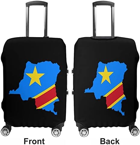 Карта на Хартата Конго Пътна Чанта За Багаж Протектор Куфара Миещи се Калъфи за Багаж с цип