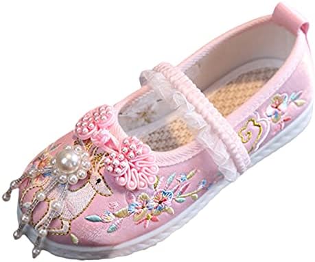 Нова Ръчно изработени Обувки Hanfu За момичета, Детски Обувки с Бродерия, Обувки за малките Старинни Костюми, Обувки за изказвания, Обувки