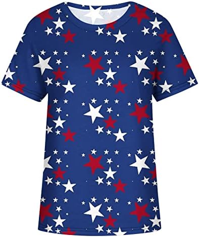 Момичета Crewneck Памук Американски Флаг Слънчоглед Цветен Графичен Блуза, Тениска за Жени Лято Есен 0S 0S