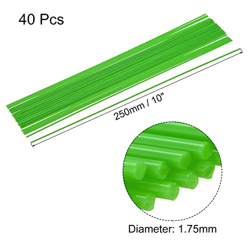 Конци MECCANIXITY за попълване на PLA-нишки Тъмно зелен цвят 1,75 мм, с дължина 250 mm /10 инча за дръжки за 3D печат, опаковки от 40