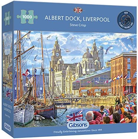 Албърт Док, Ливърпул Пъзел от 1000 части | Jigsaw of Liverpool | Екологичен пъзел за възрастни | Premium нов дизайн Дъска | Чудесен