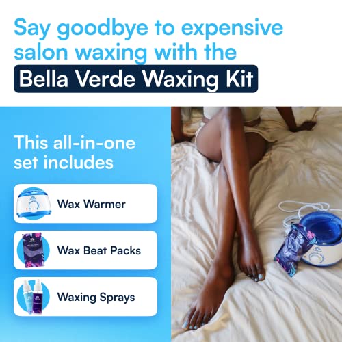 Комплект за восъчни депилация Bella Verde - Домашен комплект за жени и мъже - Топло за восък - 6 опаковки на восъчните топки - Саксия