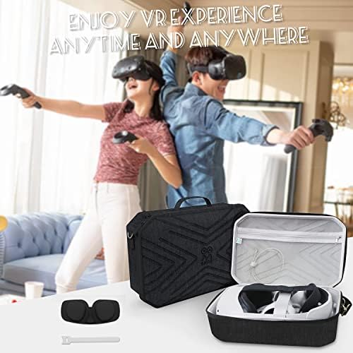 Калъф за носене, слушалки виртуална реалност GOYERRNES за Oculus / Meta Quest 2, Преносим Твърд калъф за пътуване, което е Съвместимо