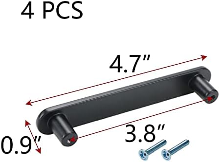 Pufguy 96 мм/3,8 Твърд Цинк Сплав Минималистичные Дръжки с Основание Черни Дръжки на Гардероба си за Шкафа, за Чекмедже на Гардероба,