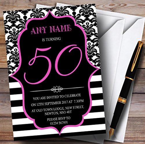 Реколта Дамасско-Розови Персонални Покани на Парти в чест на 50-годишнината от рождението на