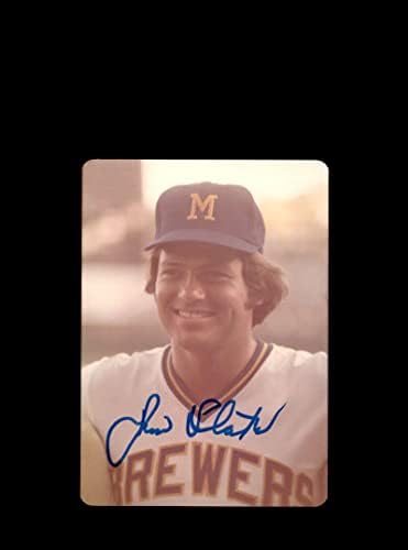 Джим Slaton подписа на Оригиналната снимка на 1970-те години 4x5 Snaphot Milwaukee Brewers