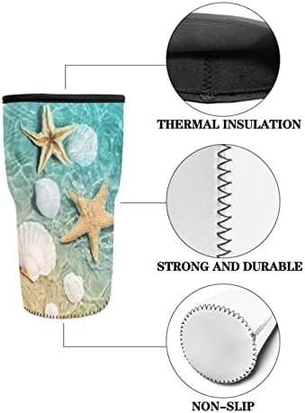 Дизайн Snilety Beach Starfish, Термоизолированные ръкави за буркани на 30 грама, поставка за Чаши, 3 бр., Неопреновый Изолатор за кафе