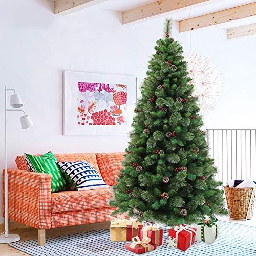 DANADESK 2020 за Усъвършенстване на Изкуствена Коледна елха, Навесная Коледно дърво с Борови шишками, Червени Плодове, Борови игли, Коледно