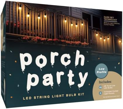 Комплект гирляндного осветление за парти на верандата Miracle LED на 12 розетки с нископрофилни крушки Porch Lite с мощност 3 Вата, предишна-по