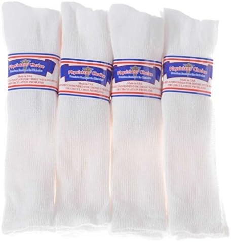 Чорапи за диабетици дължина над телета за избор на лекар - 12 двойки, 10-13 бели, от PhysiciansChoiceDiabeticSocks