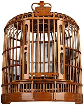 Голяма птичья клетка Бамбук Птичья клетка на Клетка за странник Голяма бамбук клетка за птици за ръчно изработени 直径33厘米