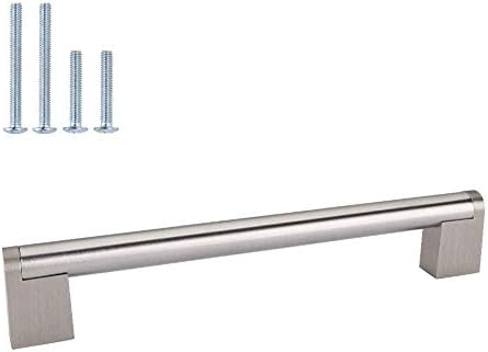 Дръжки на шкафа за баня е Изтеглен Матиран Никел Неръждаема Стомана 6-1/4 инча (160 мм), С Дупки В центъра - Homidy HDJ14 Модерен Кутия