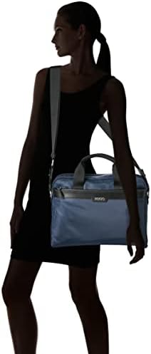 Мъжки Найлонов куфарче за лаптоп HUGO с цип, Космически Син, Един размер