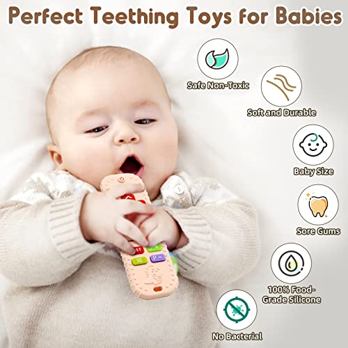 Прорезыватели за улесняване на никнене на млечни зъби, Играчки за бебета 3-6-12 месеца, Подаръци, Силиконов Детски прорезыватель с дистанционно
