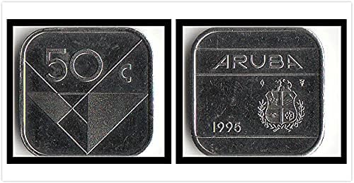 Монета на американската Аруба в 50 точки от 1995 г. за освобождаване на Чуждестранни монети Събиране на монети