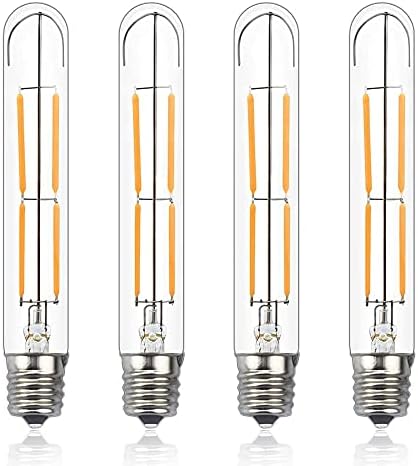 Led Тръбна лампа с нажежаема жичка Lustaled Dimmable 4W T6.5, с регулируема яркост, 120V, E17 с междинна причина, Крушки с нажежаема