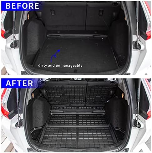Rongtaod Подходящ за 2017-2022 Honda CRV Постелки за пода на Товарния Подложка TPE при всякакви метеорологични условия Постелки за багажник