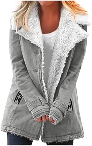 Дамски Модел палто Fragarn, Дамски Ежедневни Модни Свободна Однотонная Шапка Плюс Руното Яке С джоб И яка