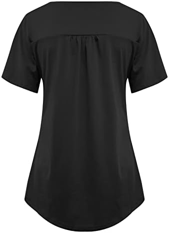 2023 Лейси Памучен Блуза с Къс Ръкав Vneck Brunch Размер Плюс, Основна Блуза в стил Мозайка, Тениска за Момичета, Есента-Годишна Жена
