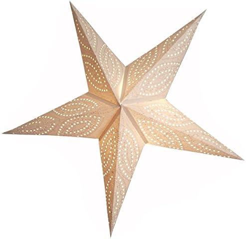 Сватбена Украса във формата на звезда от хартия BRUBAKER Бял цвят с бродерия перли 24 Инча
