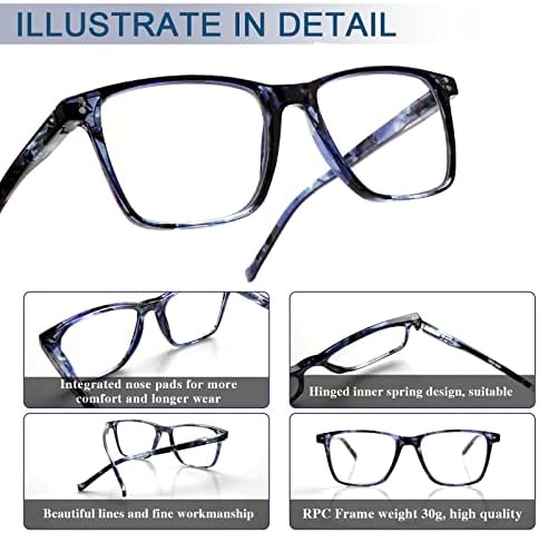 COJWIS, 3 опаковки Прогресивно Многофокусных Очила за четене за Жени и Мъже, Компютърни Очила за четене с блокиране на синя светлина