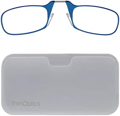 ThinOptics унисекс очила за четене за възрастни + Универсален Калъф-капсула Правоъгълни Очила за четене
