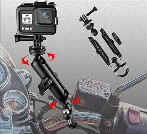 360 ° за Монтиране на Мотоциклет камери на GoPro Притежателя на Велосипеда, Скоба За Закрепване към Кормилото 1/4 Метална Поставка GoPro