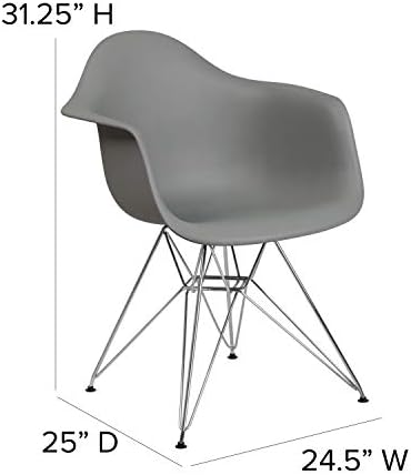 Флаш мебели серия Alonza Зелен пластмасов стол с хромирано основание