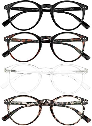 Очила за четене Yogo Визия за жени, мъже, сини светозащитные очила за четене, кръгли четци + 1,5