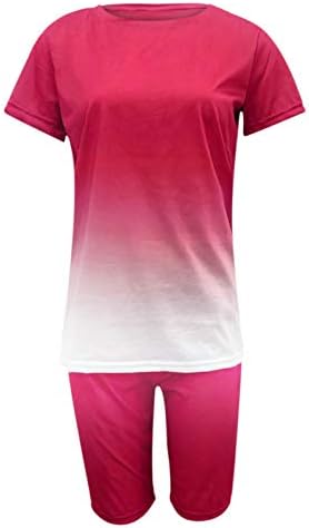 Xiloccer/ Комплекти от две части за жените, Тениски, Потници с кръгло деколте, къси Панталони, Комплекти с къс Ръкав, Тениска, Летен