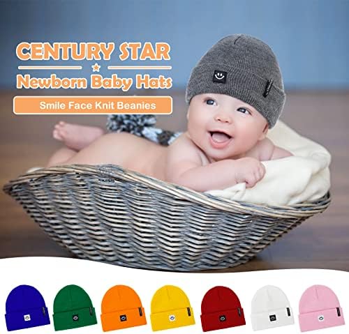 Century Star Шапки за бебета Момичета и Момчета с Усмивка на Лицето си, Crochet-Шапки-Бини за Деца, Шапчица за Новородено, Болнични Шапки
