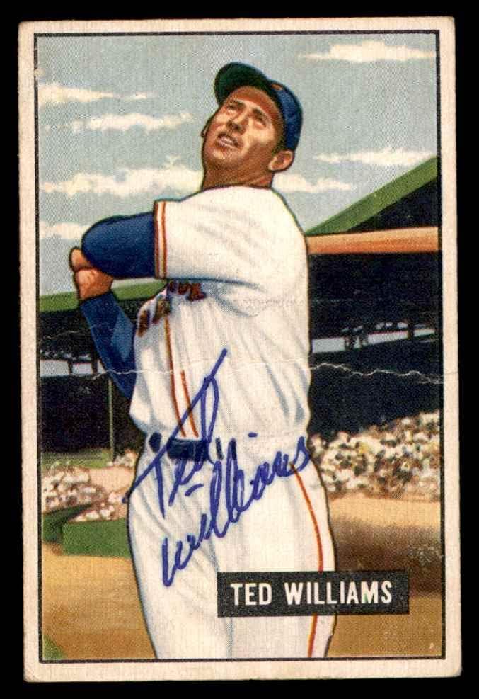 1951 Боуман 165 Тед Уилямс Бостън Ред Сокс (бейзболна картичка) PHAIR Ред Сокс