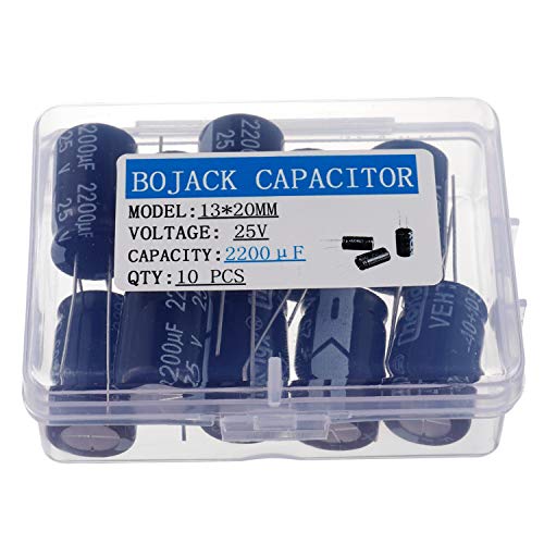 BOJACK 13x20 мм 2200 icf 25 В 2200MFD Напрежение 25 ±20% Алуминиеви електролитни кондензатори (опаковка от 10 бр.)