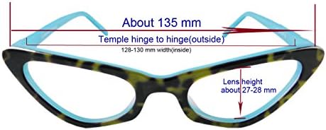 Очила за четене Circleperson дамски очила за четене Котешко око Ацетат Костенурка + синьо езеро