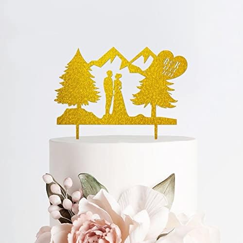 Дървени Персонализирани Топперы за Сватбената Торта Венец с Монограм И Началната Буква, Златни Блестящи Фигурки за Торта, Блестяща Украса