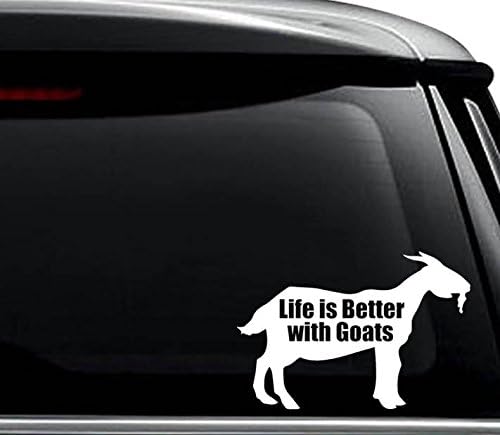 Стикер Better Life Goats Decal За използване На лаптоп, каска, кола, камион, мотор, прозорци, броня, стена и декорация Размер- [6 инча]